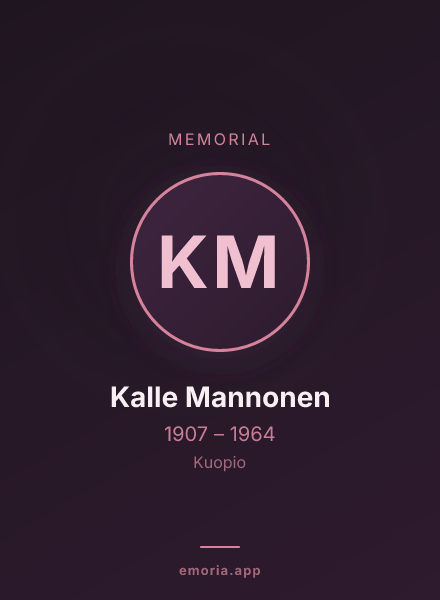 Memorial portrait of Kalle Mannonen
