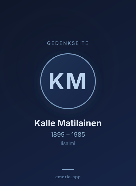 Gedenkportrait von Kalle Matilainen