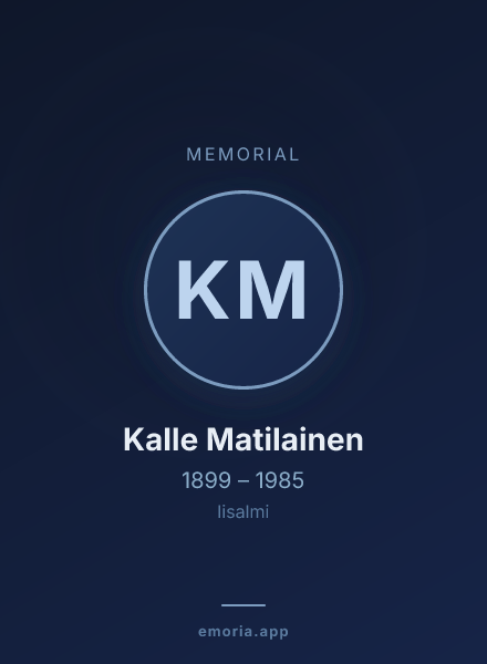 Memorial portrait of Kalle Matilainen