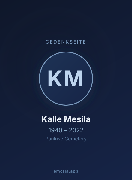 Gedenkportrait von Kalle Mesila