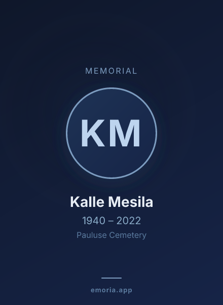 Memorial portrait of Kalle Mesila