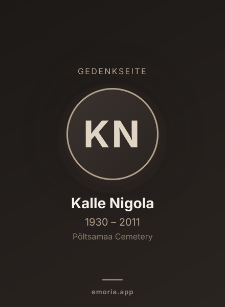 Gedenkportrait von Kalle Nigola