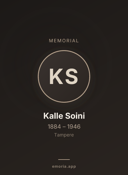 Memorial portrait of Kalle Soini