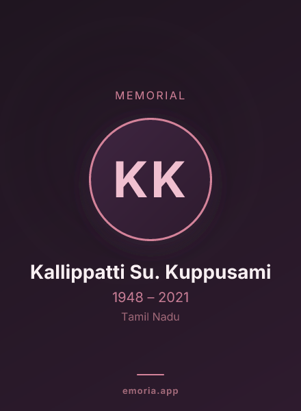 Memorial portrait of Kallippatti Su. Kuppusami