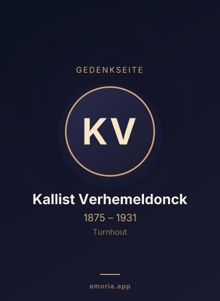 Gedenkportrait von Kallist Verhemeldonck