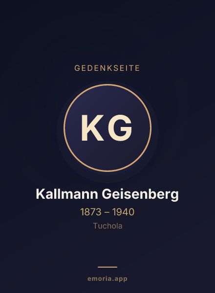 Gedenkportrait von Kallmann Geisenberg