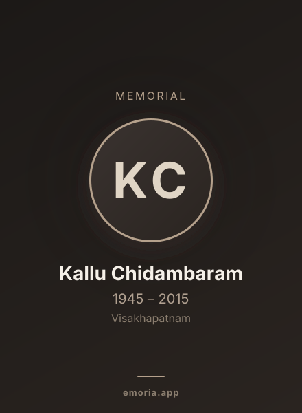 Memorial portrait of Kallu Chidambaram