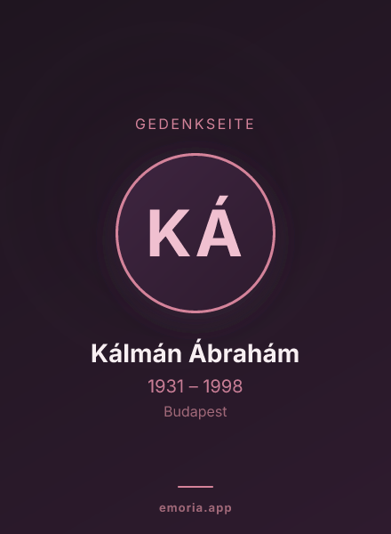 Gedenkportrait von Kálmán Ábrahám