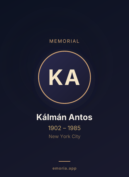 Memorial portrait of Kálmán Antos