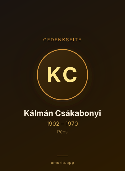 Gedenkportrait von Kálmán Csákabonyi