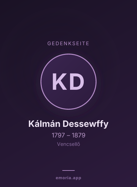 Gedenkportrait von Kálmán Dessewffy