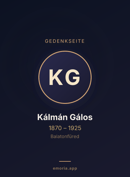 Gedenkportrait von Kálmán Gálos