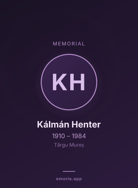 Memorial portrait of Kálmán Henter