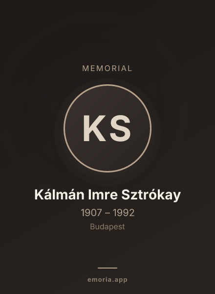 Memorial portrait of Kálmán Imre Sztrókay