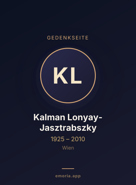 Gedenkportrait von Kalman Lonyay-Jasztrabszky