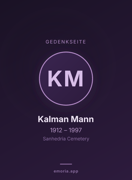 Gedenkportrait von Kalman Mann