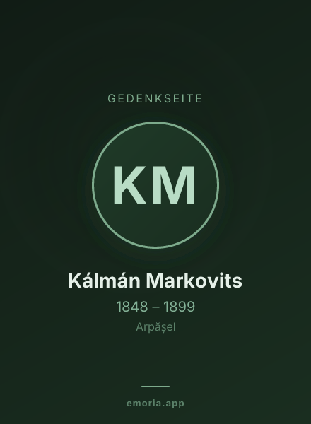 Gedenkportrait von Kálmán Markovits