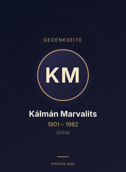 Gedenkportrait von Kálmán Marvalits