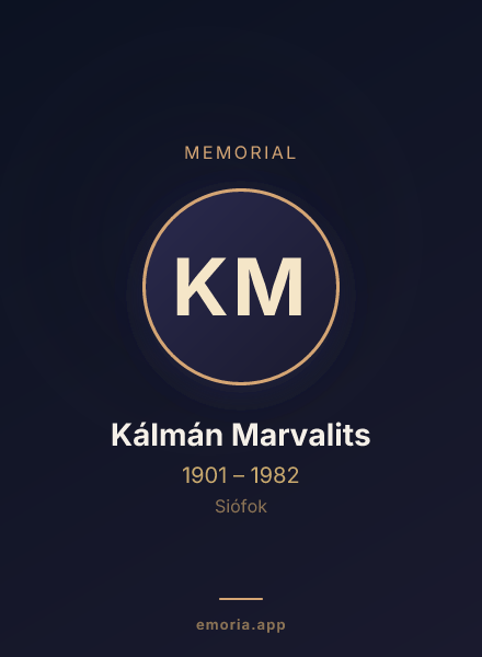 Memorial portrait of Kálmán Marvalits