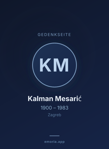 Gedenkportrait von Kalman Mesarić