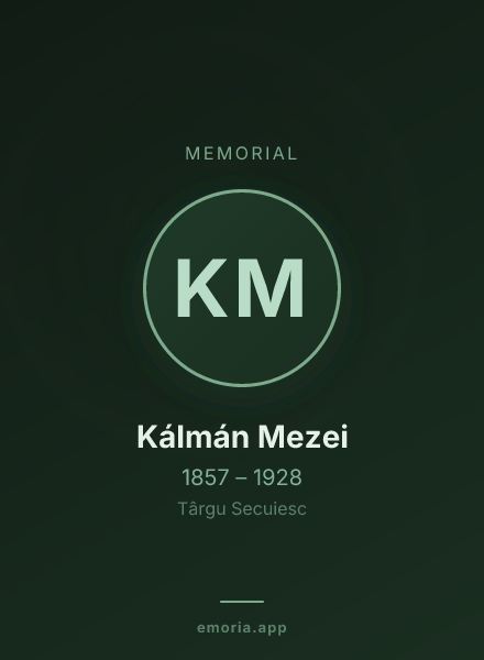 Memorial portrait of Kálmán Mezei