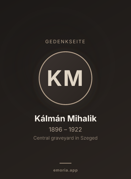 Gedenkportrait von Kálmán Mihalik