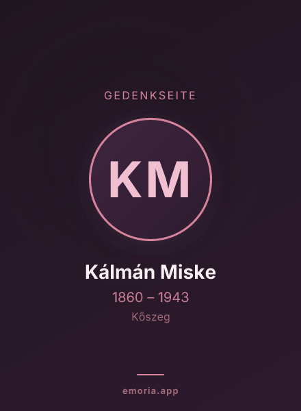 Gedenkportrait von Kálmán Miske