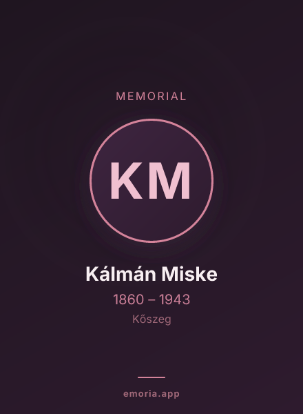 Memorial portrait of Kálmán Miske