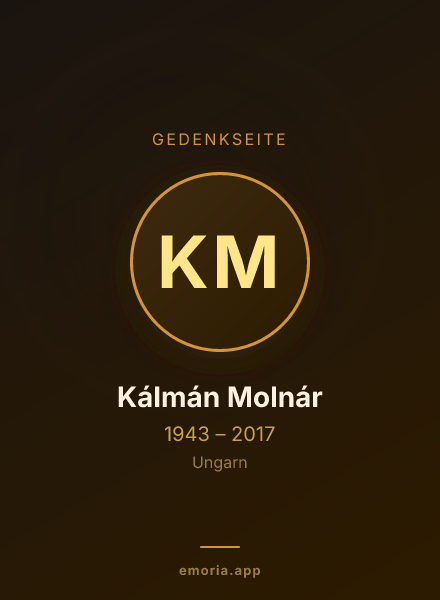 Gedenkportrait von Kálmán Molnár