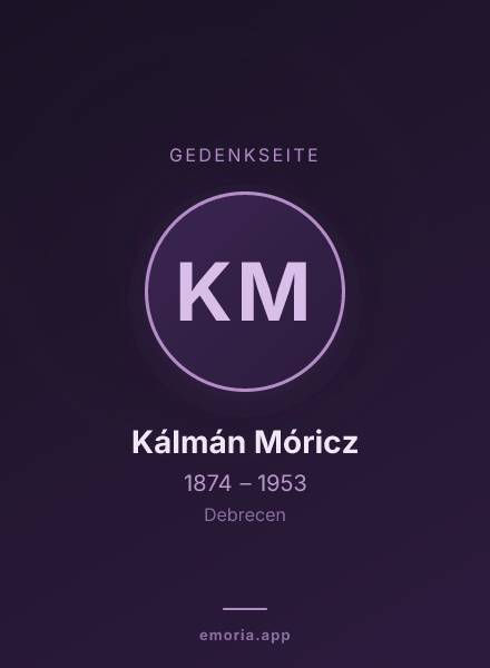 Gedenkportrait von Kálmán Móricz