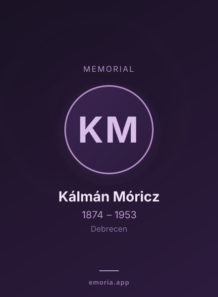 Memorial portrait of Kálmán Móricz