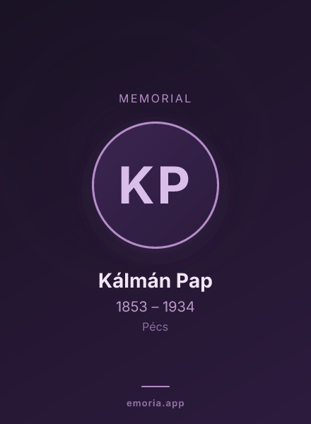 Memorial portrait of Kálmán Pap