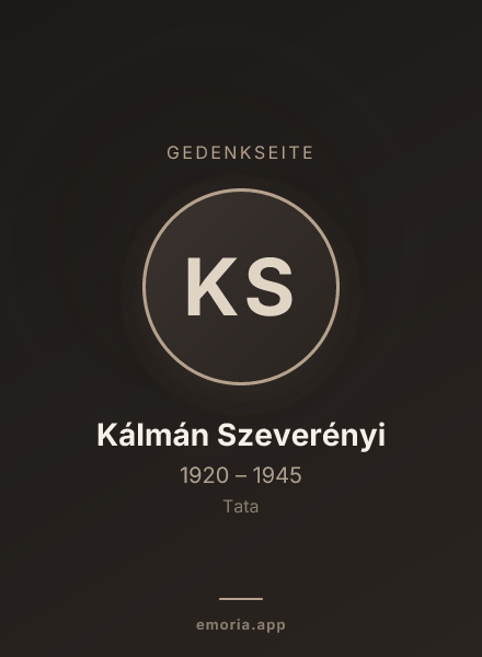 Gedenkportrait von Kálmán Szeverényi