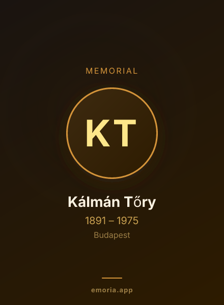 Memorial portrait of Kálmán Tőry