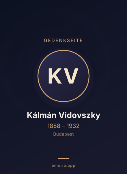 Gedenkportrait von Kálmán Vidovszky