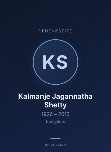 Gedenkportrait von Kalmanje Jagannatha Shetty