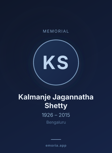 Memorial portrait of Kalmanje Jagannatha Shetty