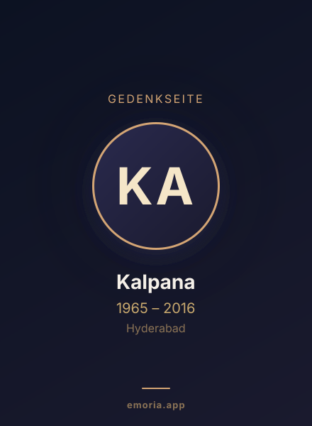 Gedenkportrait von Kalpana