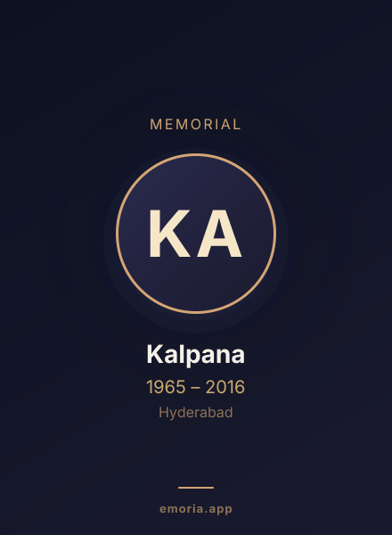 Memorial portrait of Kalpana
