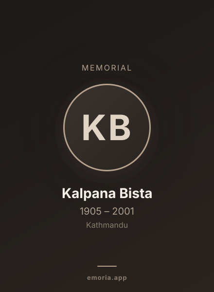 Memorial portrait of Kalpana Bista