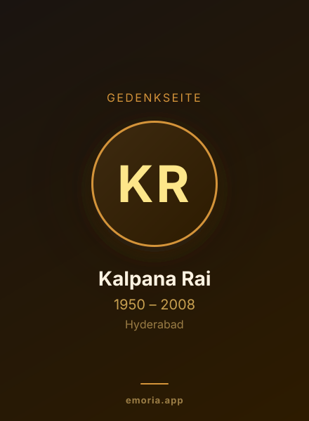 Gedenkportrait von Kalpana Rai
