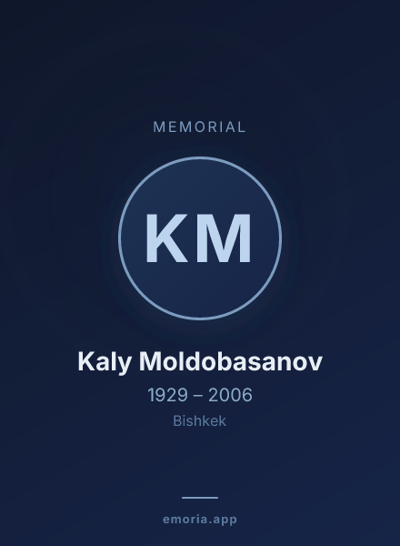 Memorial portrait of Kaly Moldobasanov