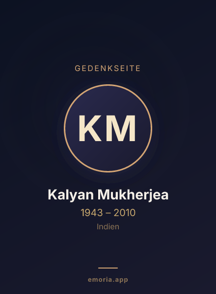 Gedenkportrait von Kalyan Mukherjea