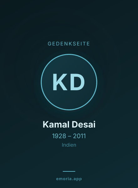 Gedenkportrait von Kamal Desai