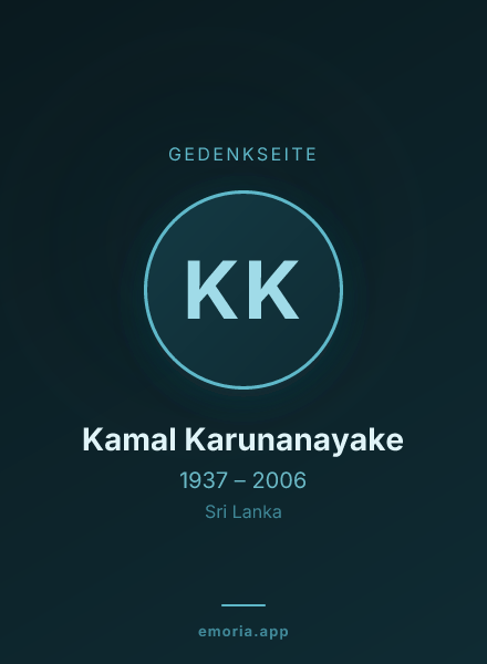 Gedenkportrait von Kamal Karunanayake