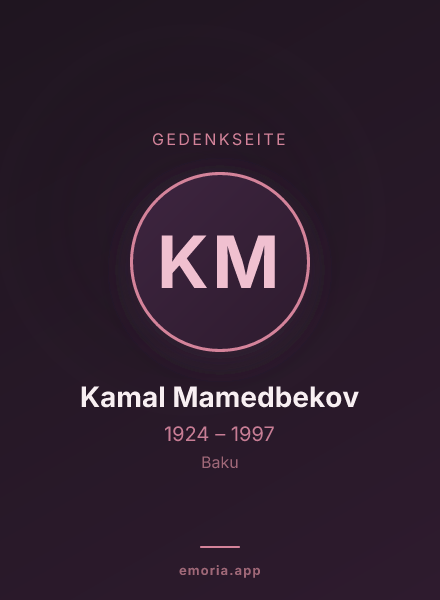 Gedenkportrait von Kamal Mamedbekov