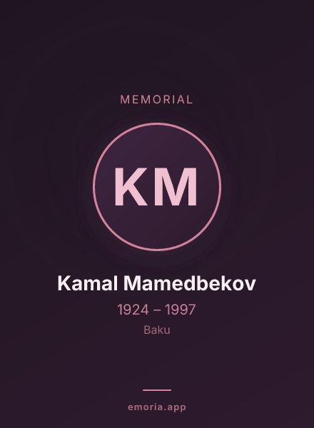 Memorial portrait of Kamal Mamedbekov