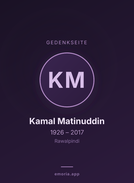 Gedenkportrait von Kamal Matinuddin