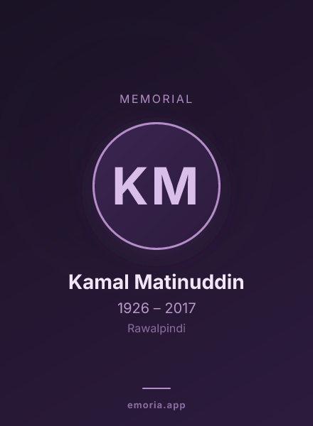 Memorial portrait of Kamal Matinuddin