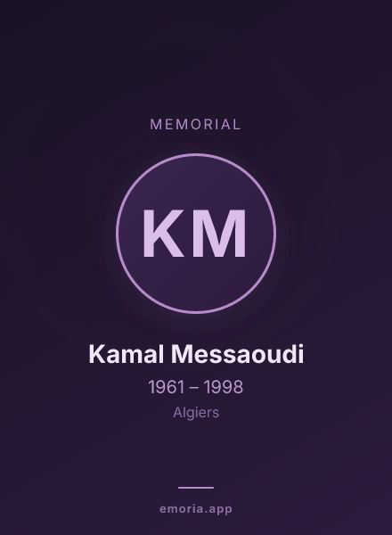 Memorial portrait of Kamal Messaoudi